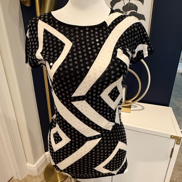 INC short sleeve sequined sweater top in size small - Picture 1 of 5